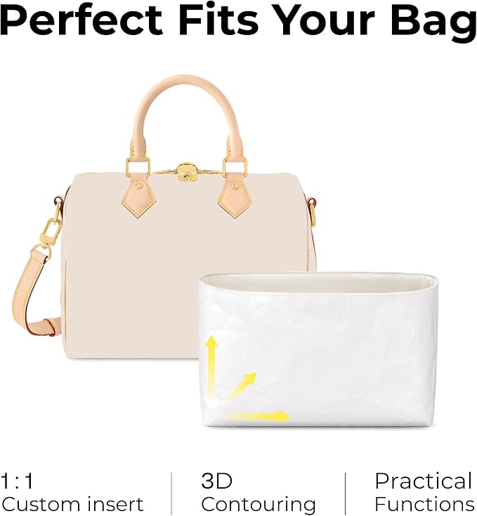 Bag Organizer Insert for LV Speedy 25 Handbag,Custom Fit Inside Premium Craie Lightweight WaterResistant Purse Insert with Cup Holder Accessories - Image 3