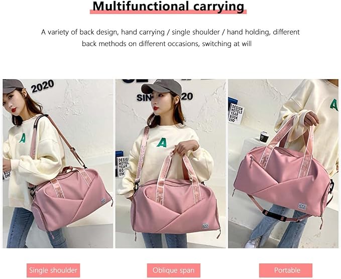 Unisex Wet and Dry Separation Gym Bag with Shoes Compartment,Pretty Girl Boy Bag for Yoga/Swimming/Weekend Getaway. - Image 5
