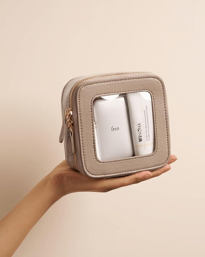 Clear Cosmetic Bag Set for Women Makeup Bag with Handle, 3 Pcs Travel Toiletry Bag Transparent Cosmetic Case Portable Make Up Organizer Bag for Essentials (Stone, Mini+S+L) - Image 8