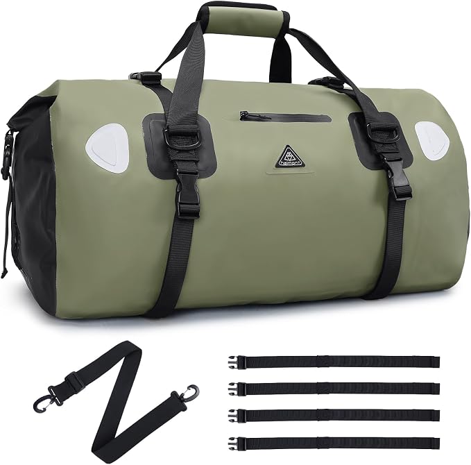 Haimont Waterproof Duffel Bag Roll-top Dry Duffel Bag with Quick-fixed Straps for Motorcycling, Rafting, Boating, SUP, Kayaking, Travel, 50L/70L by Haimont