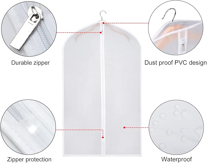 Zilink Clear Garment Bags Suit Bag for Storage 40-inch with Sturdy Zipper Dust-Proof Suit Cover Protector for Suit, Coat, Dress Clothes Cover Storage, Set of 15 - Image 4