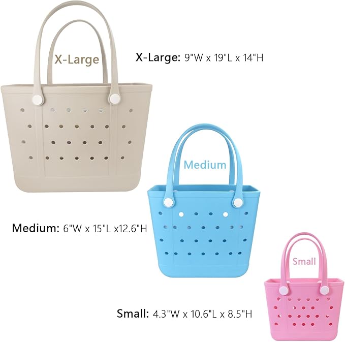 Lightweight Extra large Rubber Beach Bag Small mini Tote Bag for Gym Waterproof medium Open Handbag for Pool Sports - Image 4