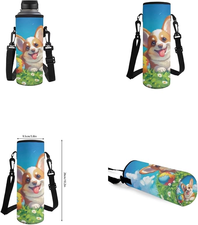 Cute Corgi Dog Backpack for Girls Boys Backpack with Lunch Box Water Bottle Holder and Big Pencil Case 4PCS Set 17" Bookbag with Front Pocket for School Sturdy School Bag for Kids Elementary - Image 6