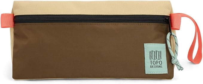 Topo Designs Dopp Kit - Travel Bag for Personal Care Essentials, Self Standing Triangular Shape, Fully Lined for Easy Cleaning, Recycled Nylon (Desert Palm/Sahara) by TopoDesigns