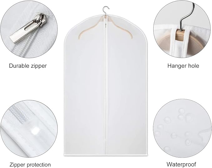 Garment Bags Clear Suit Bag for Closet Storage Hanging Clothes Dress Cover Bags (24" x 40"12pcs) - Image 5