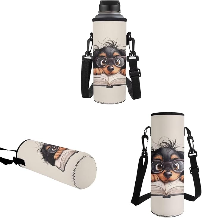Funny Dachshund Book Backpack for School Teens Bookbags with Reusable Lunch Box Pencil Pouch Water Bottle Organizer Set of 4 Pcs Hiking Bookbag Lightweight Book Bags Rucksack for Travel - Image 5