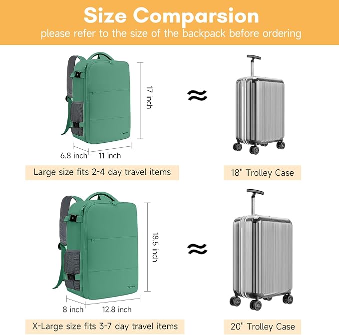 Taygeer Travel Backpack for College Woman, Backpack for 15.6 inch Laptop | Lightweight TSA Friendly Bag for Women with Water Bottle Holder, Back Pack Carry On Luggage for friend Gym Sport,Green - Image 6