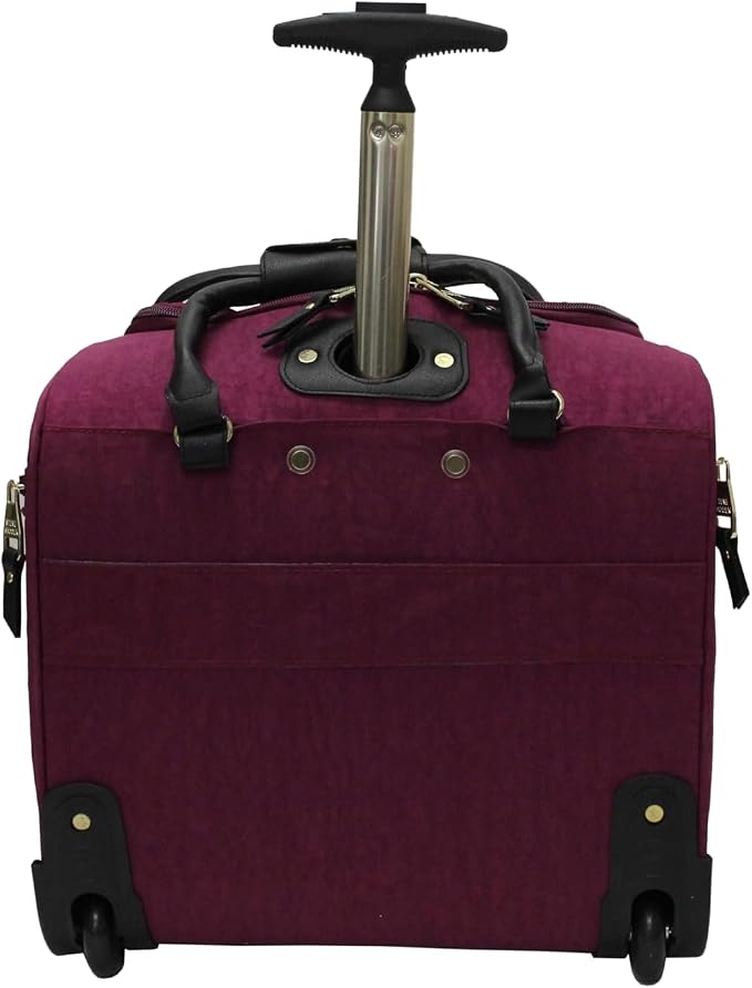 Steve Madden Designer 15 Inch Carry on Suitcase- Small Weekender Overnight Business Travel Luggage- Lightweight 2- Rolling Spinner Wheels Under Seat Bag for Women (Peek-A-Boo Purple) - Image 3