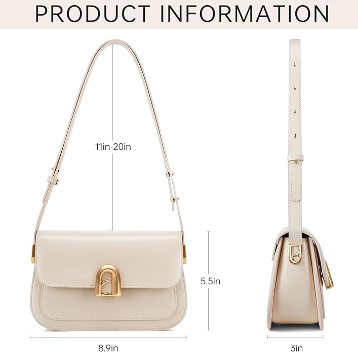 LAFESTIN Genuine Leather Shoulder Bag for Women with Adjustable Strap, Crossbody Purses For Women, Designer Inspire Handbags - Image 4