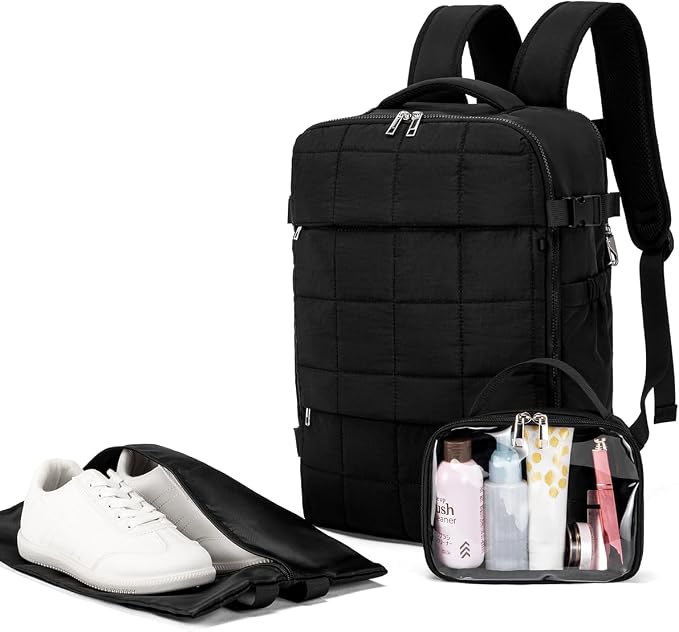 WESTBRONCO Travel Laptop Backpack for women 17.3 inch Travel Backpack Carry on Flight Approved Puffy Weekender Bags for Women - Image 6