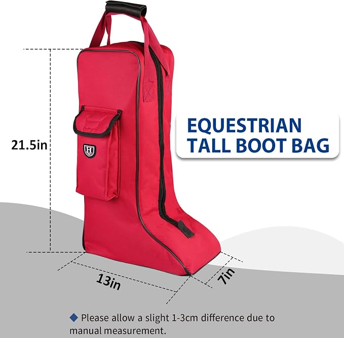 Harrison Howard Tall Boot Carry Bag Protect Rider Boots for Shows Competition Travel Long-lasting Boot Bag Red - Image 6
