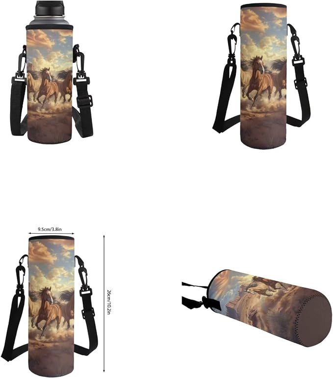 Brown Horse Girls Backpack with Lunch Box and Water Bottle Sleeve Kindergarten Bookbag Toddler School Bags Set Lightweight Fashion Casual Daypack for Beach Swim Work Gym - Image 6