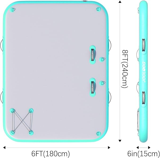 Inflatable Floating Dock Mat,6 inches Thick Inflatable Stable Platform Raft with Storage Bag None-Slip Surface for Lake Beach Pool - Image 2