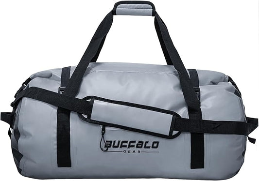 Buffalo Gear Waterproof Duffle Bag 40L 60L 80L Roll-top Dry Bag Heavy Duty Waterproof Duffel Travel Bag for Kayaking Rafting Boating Fishing Camping by BuffaloGear