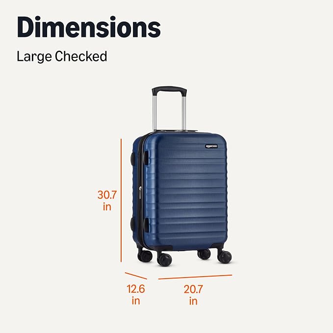 Amazon Basics 30" Hardside Large Checked Luggage with Multi-directional Wheels, Expandable for Up to 15% More Space, Scratch-Resistant Hardshell, Navy Blue - Image 6