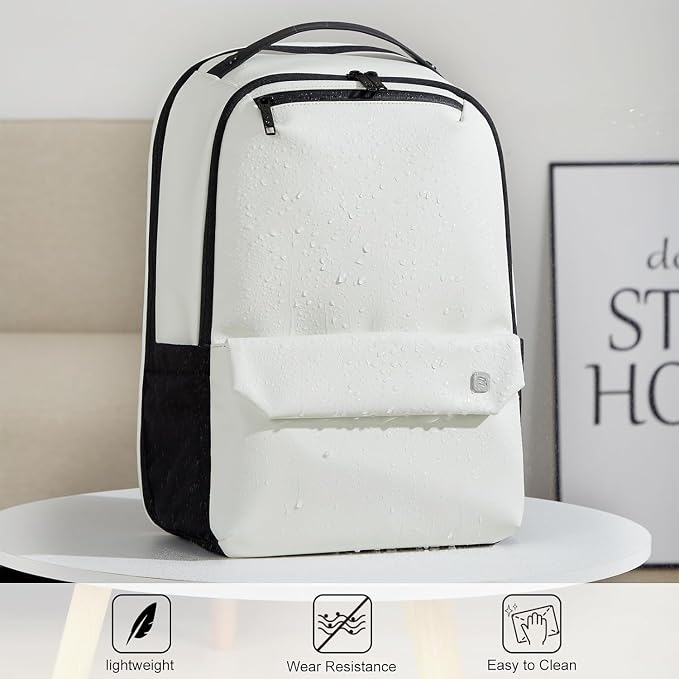 Hanke Carry on Backpack Toiletry Travel Laptop Backpack for Men & Women, Durable Rucksack Weekender Bag Daypack(Salt White) - Image 7