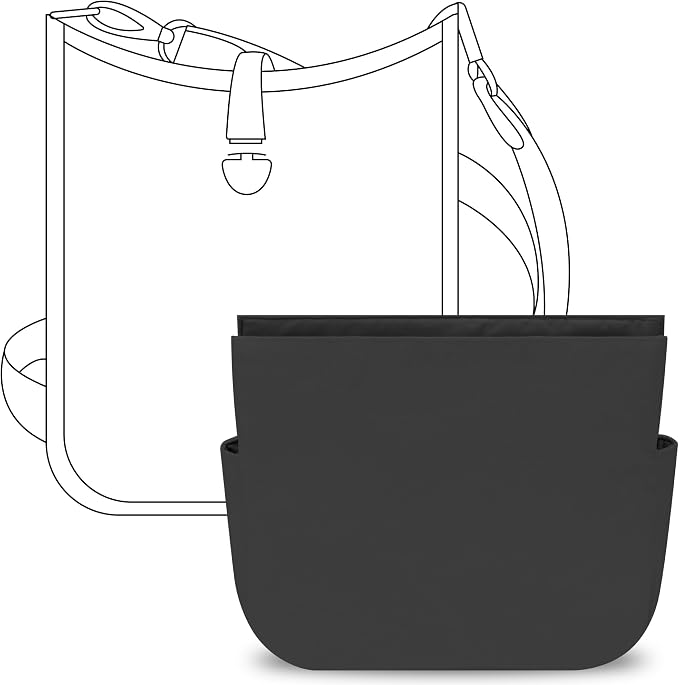 Tote Bag Organizer Insert for HERMES Evelyne29, Custom Fit Inside Premium Matte Black Lightweight WaterResistant Purse Insert by FANJIProject