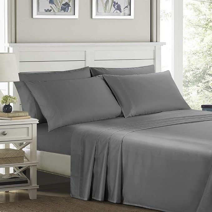 100% Supima Cotton 600 Thread Count Queen Pillowcase Set of 2, Luxury Hotel Pillow Cases,Soft & Silky Sateen Weave, Premium Quality Queen Pillowcase 2 Pieces (Grey, STD) - Image 6