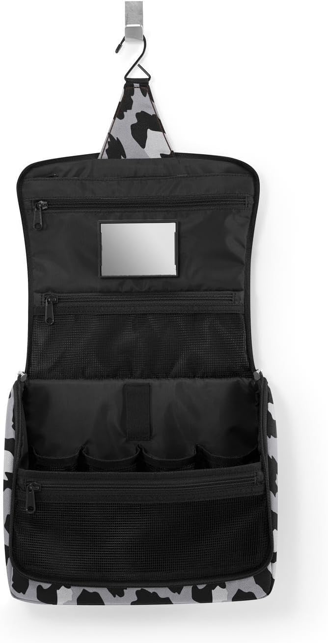 reisenthel Toiletbag XL Practical Toiletry Bag with Hook, Water-Repellent Material, Leo Nero, 28 cm, Toilet bag XL Leo Nero - Image 2