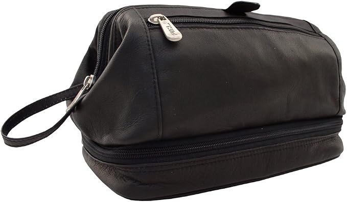 Piel Leather U Frame Utility Kit with Zip Bottom, Black, One Size - Image 2