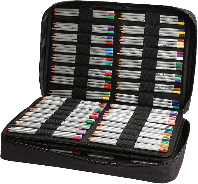 Lbxgap Portable Colored Pencil Case Holds 480 Slots Pencils or 320 to 328 Gel Pens Large Capacity Pencil Organizer with Handle Strap Handy for Colored Pencils & Gel Pen - Image 2