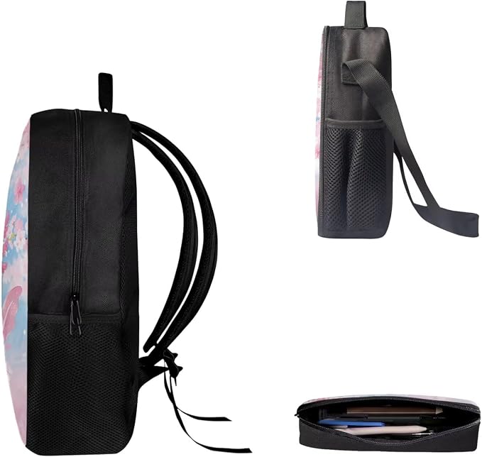 AFPANQZ Kids Backpack 3 Pieces Set Large Capacity School Bags with Heat Insulated Lunch Bags Small Pencil Bags 3 Pack - Image 3