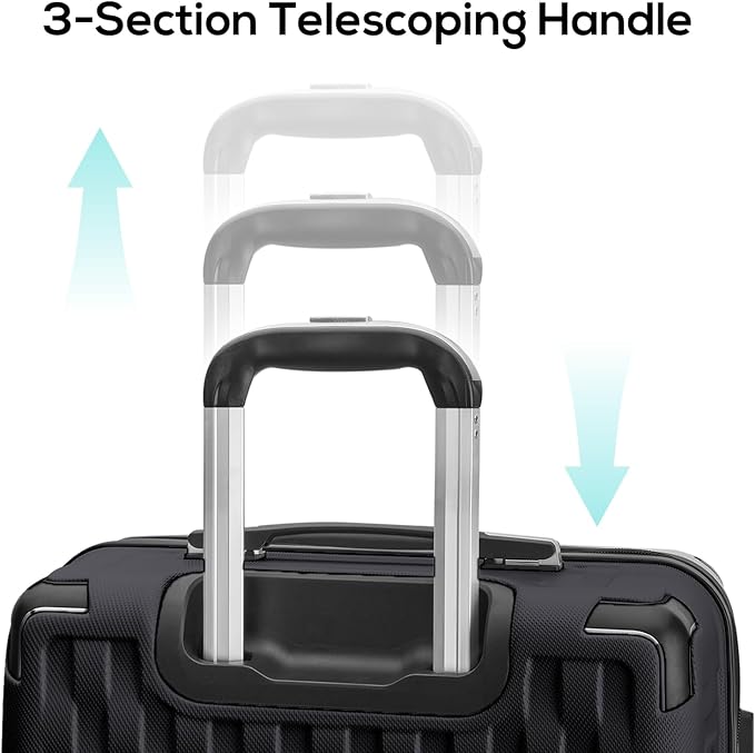 Melalenia Luggage 10 Piece Sets Clearance,Large Suitcase Set Spinner Wheels with TSA Locks,Hard Shell Luggage Sets for Women Travel Suitcase (10Pcs Black) - Image 5