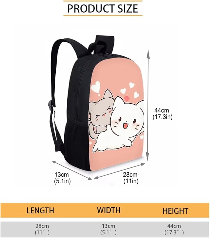 Cat Backpack with A Lunch Box for Girls Third-Grade Cute Bookbag for Girls 8-12/10-12/6-8 Elementary School Book Bag Lunchbox Set Kids Schoolbag Lunchbag Pencil Case Water Bottle Holder - Image 4
