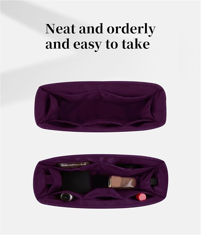 Women's Purse Organizer Insert - Satin & Lightweight Fabric with Inside Pockets, Portable for Commute, Travel, Shopping, and Evening, Multicolor Options, Fits for Kelly Danse(Anemone,Danse 22) - Image 2