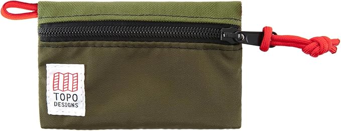Topo Designs Accessory Bags, Travel Organizer Accessories for Smaller Items, Durable Storage Pouch, 3 Sizes, Fully Lined Pack Cloth (Micro, Olive/Olive) by TopoDesigns