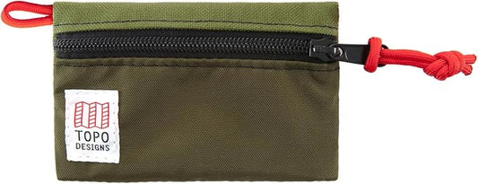 Topo Designs Accessory Bags, Travel Organizer Accessories for Smaller Items, Durable Storage Pouch, 3 Sizes, Fully Lined Pack Cloth (Micro, Olive/Olive) by TopoDesigns