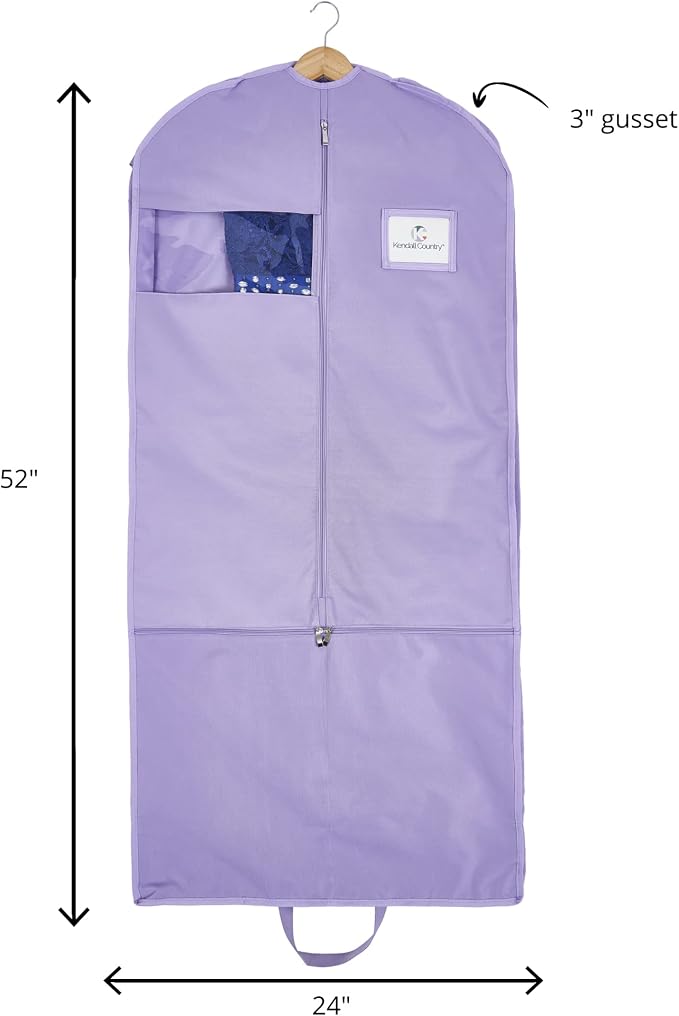 Premium Waterproof Hanging Garment Bag - 52 inch Clothes Bag with Gusset, 4 Pockets & Side Zip for Dance Costumes, Skating, Theatre, Beauty Pageants, Cheer & More. - Image 2