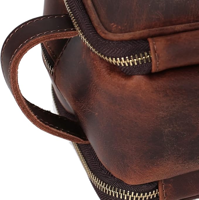 Personalized Leather Toiletry Bag for Men, 1/3/6pcs Wedding Gift Travel Shaving Dopp Kit - Cosmetic Bags Toiletries Bathroom Organizer - Groomsmen Gift(A1pc) - Image 2