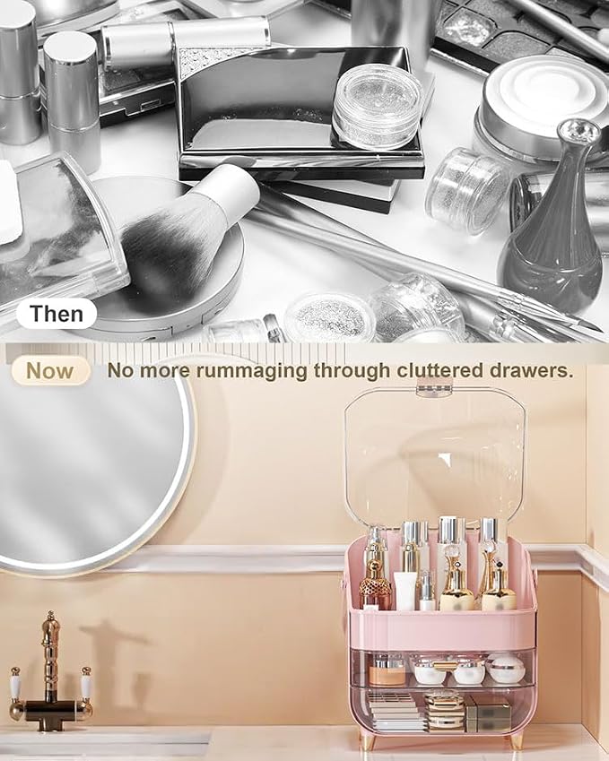 Anylady Makeup Organizer Countertop, Skincare Holder Bathroom Counter Organizer, Storage Box Cosmetic Display Cases, Teen Girl Gifts Make up Organizers for Vanity, Dresser - Image 5