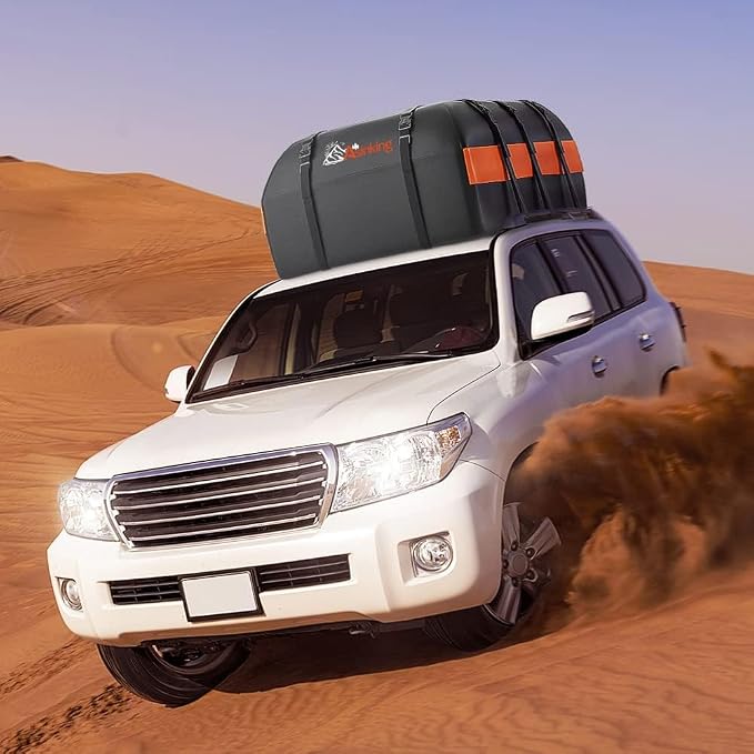 Car Rooftop Cargo Carrier Bag, 16 Cubic Feet Waterproof Car Topper Luggage Storage Bag with Large Capacity & Maximum Protection to Minivan SUV Vehicles w/wo Roof Rack, Non-Slip Mat, Door Hooks, Lock - Image 7