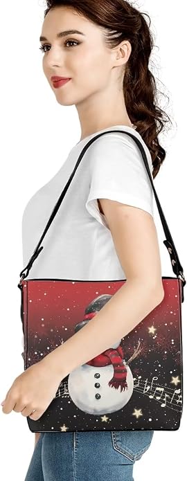 HUGS IDEA Boho Bags for Women Leather Handbag Shoulder Bucket Crossbody Purse - Image 2