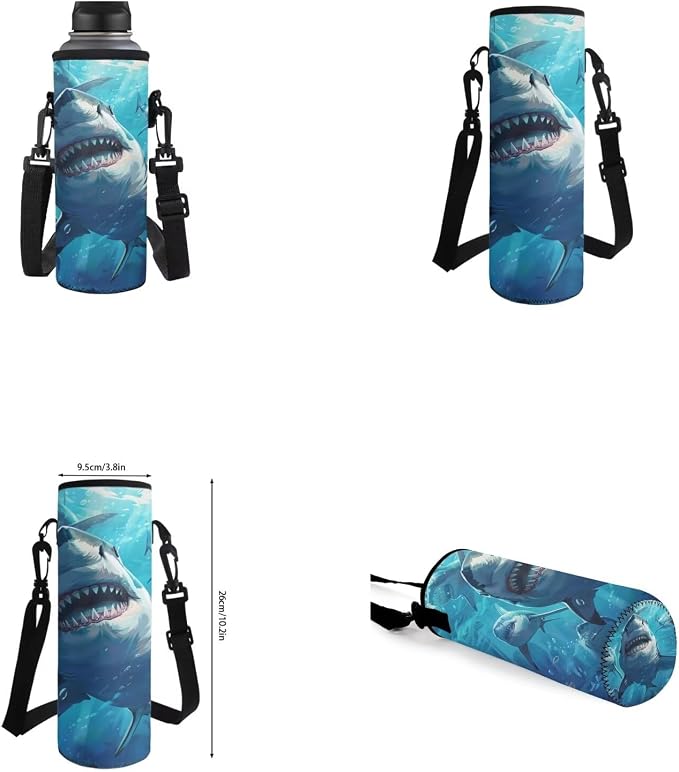 Shark Backpack for Boys Kids Backpack with Lunch Box Water Bottle Carrier and Large Pencil Case 4PCS Set Bookbag with Front Pocket for School Teens 17 inch Sturdy School Bag for Girls - Image 6