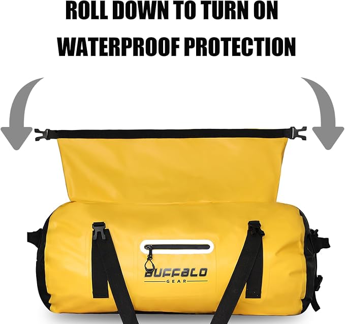Buffalo Gear Waterproof Duffle Bag 40L 60L 80L Roll-top Dry Bag Heavy Duty Waterproof Duffel Travel Bag for Kayaking Rafting Boating Fishing Camping - Image 6