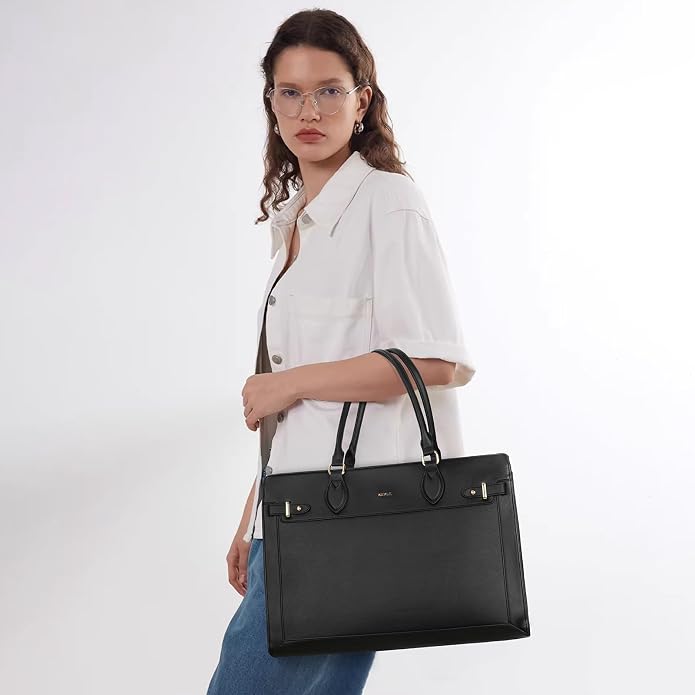 Keyli 3pc Sets Laptop Tote Bag for Women 15.6 Inch Work Bags Business Computer Briefcase Leather Messenger Shoulder Purses - Image 2