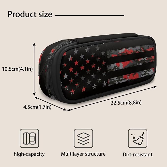 American Flag Boys School Bags 10-12 Years Old Camouflage Kid Backpack Set for School Middle School Kids Bookbag with Lunch Tote Bag and Pencil Bag, 3Pcs - Image 7