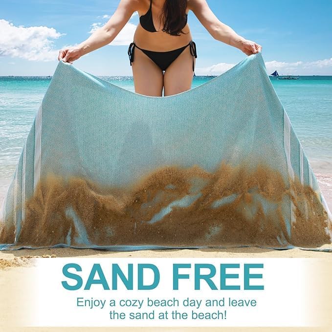 Genovega 6 Packs Oversized Turkish Beach Towels Set Bulk Clearance Sand Free Pool Swim Bathroom Camp Large No Sand Towel Adults Travel Essentials Cruise Must Haves Accessories Vacation Stuff - Image 3