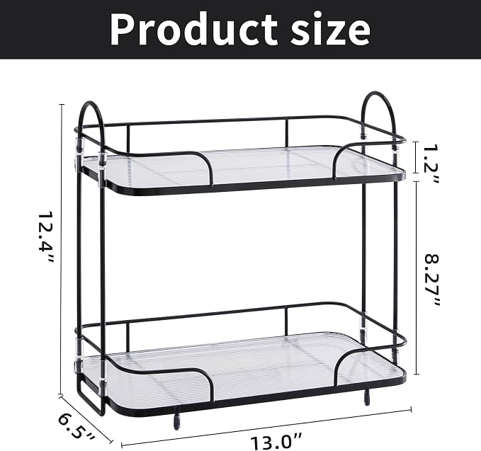 2 Tier Corner Bathroom Counter Organizer, Cosmetic Skincare Organizer, Bathroom Countertop Perfume Tray Vanity Organizer, Kitchen Spice Corner Storage Shelf - Image 2