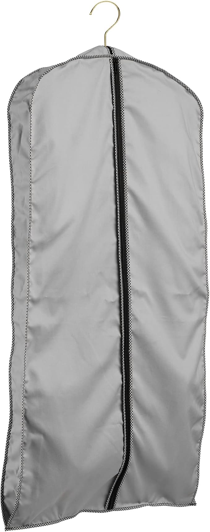 60" Luxury Fur Coat Cotton Blend Cloth Garment Bags for Travel & Hanging Clothes (Grey - Houndstooth Trim) - Suit Covers Garment Bag for Men & Women Dress Bag - Closet Storage Suit Bag, Coat Storage - Image 2