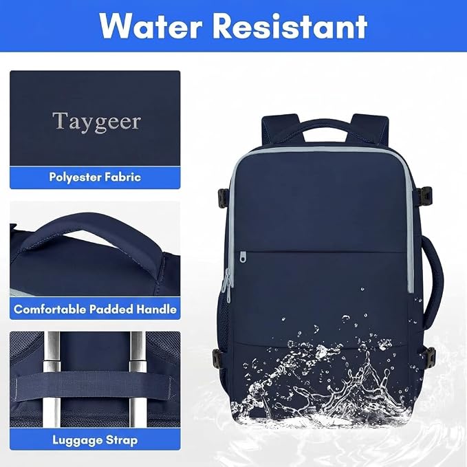 Taygeer Personal Item Backpack for Women, 35L Travel Backpack | Carry on bag with Laptop Compartment & Water Bottle Pocket, Lightweight Work Back pack for Weekend Business, Gifts, Ink Blue - Image 7