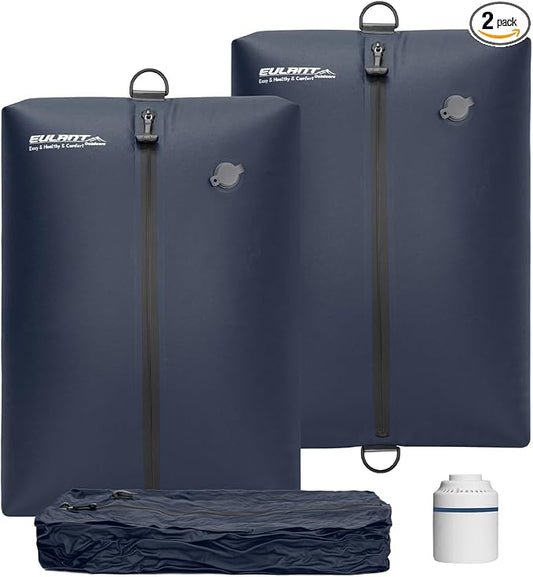 Eulant Travel Vacuum Bags with Pump,Professional IPX8 Waterproof Vacuum Compression Bag for Carry-On Suitcase & Travel Backpack,Space Saver Bags Packing Organizers(2 Pack,Blue) by EULANT