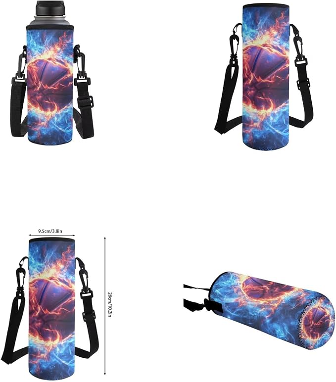 Fire Basketball Backpack for School Boys Backpack with Lunch Box Water Bottle Bag and Big Pencil Pouch 4PCS Set Soft Bookbag with Front Pocket 17 inch Sturdy Elementary School Bag for Kids - Image 6
