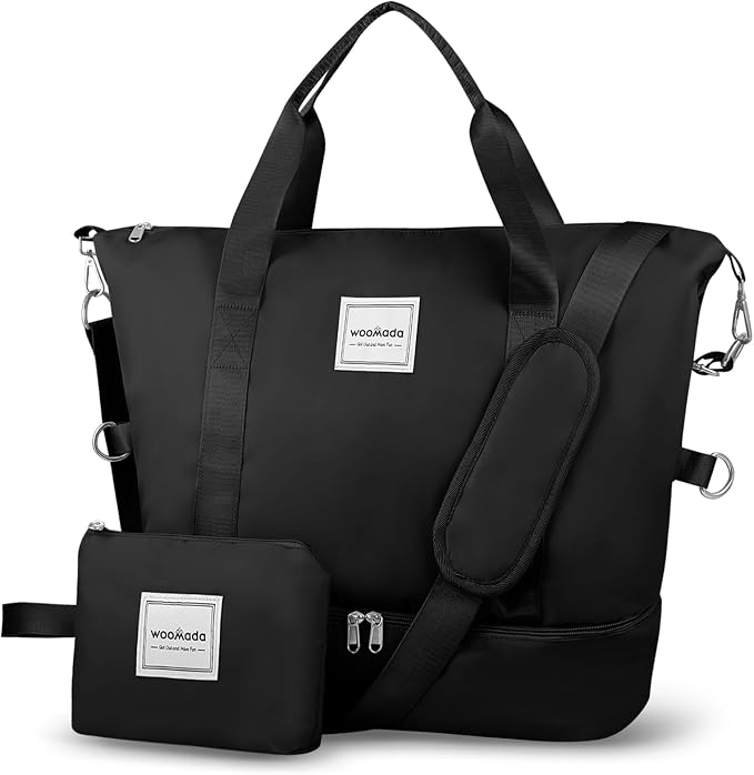 WOOMADA Weekender Bag for Women, Travel Duffel Bags with Shoe Compartment & Wet Pocket, Personal Item Bag for Airlines by WOOMADA