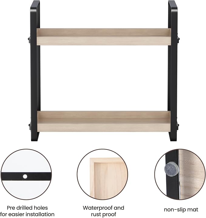 HNRLOY Bathroom Counter Organizer,Bathroom Countertop Organizer,Counter Shelf,Countertop Storage,Organization and Storage,Makeup Shelf,Sink Caddy(Burlywood 2 Tier) - Image 4