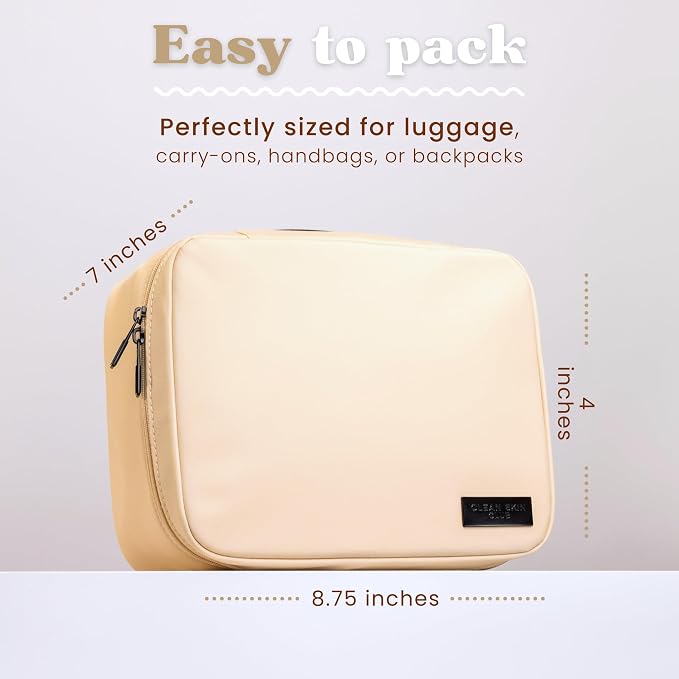 CLEAN SKIN CLUB Clean Towels XL Dedicated Travel Cosmetic Makeup Bag, Portable Large Capacity Beauty Toiletry Water Resistant Organizer Case with Dividers, Zipped Compartments - Image 6