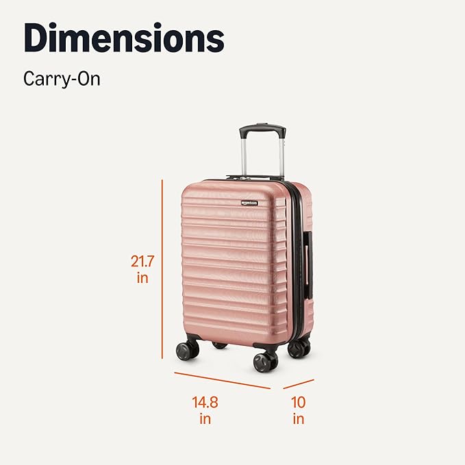 Amazon Basics 21" Hardside Carry-On Luggage with Multi-directional Wheels, Expandable for Up to 25% More Space, Scratch-Resistant Surface, Rose Gold - Image 6